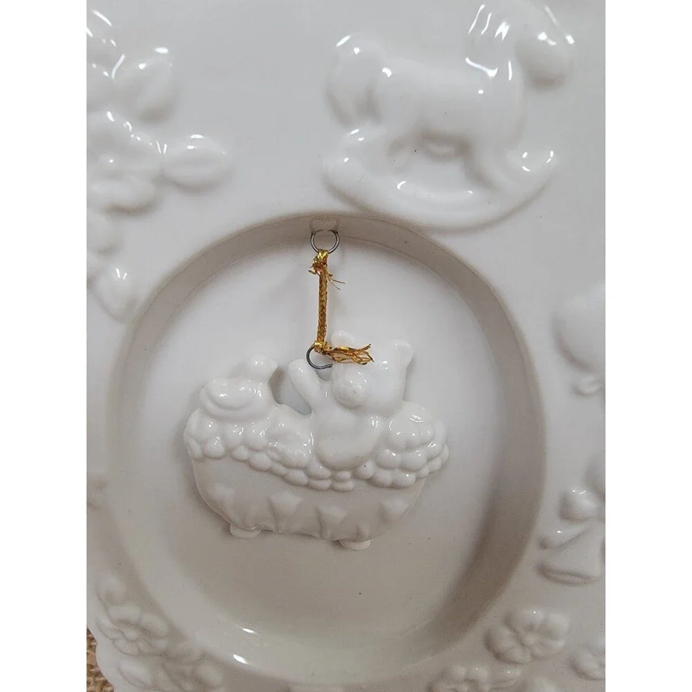 Baby Gift Picture Frame Porcelain Teddy Bear In Tub